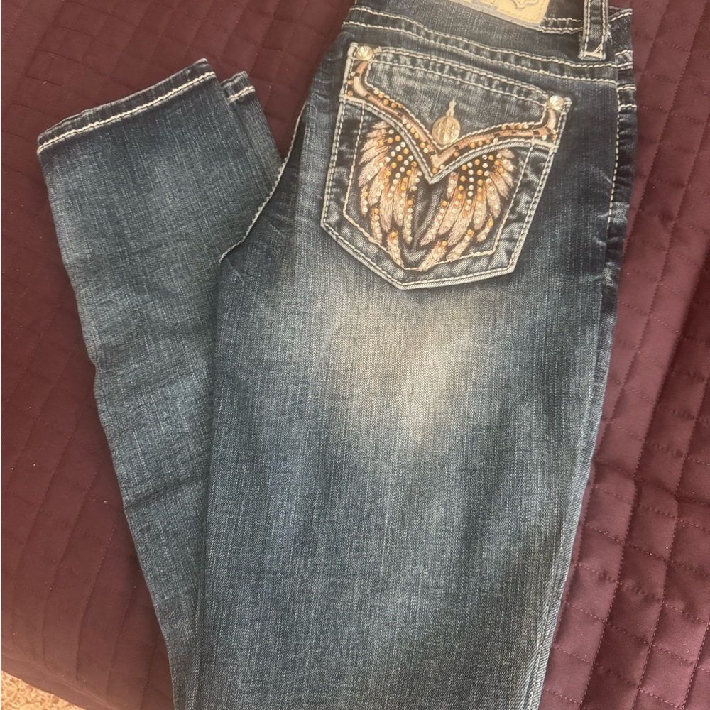 Miss Me skinny Jeans with Stylish Embroidery